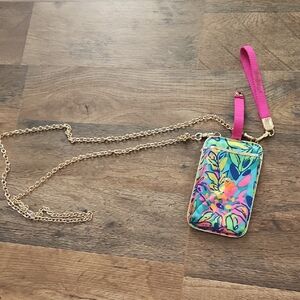 Lilly Pulitzer Colorful Floral Phone Case with Gold Chain